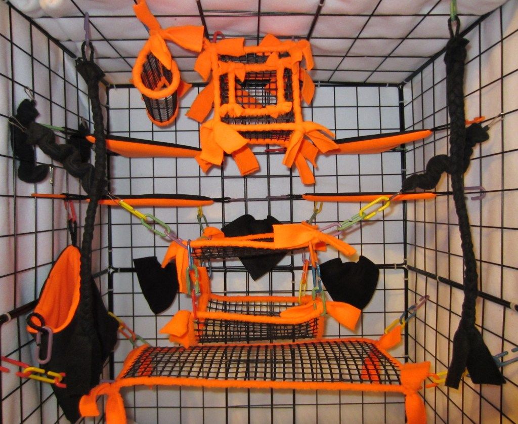 15 pc MESH Sugar Glider Cage Set Rat Black and Orange eBay