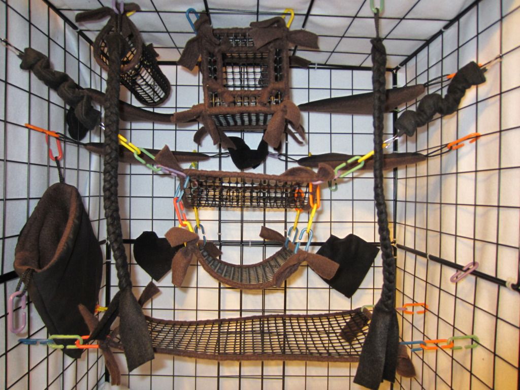 15 pc MESH Sugar Glider Cage Set Rat Toys Brown eBay