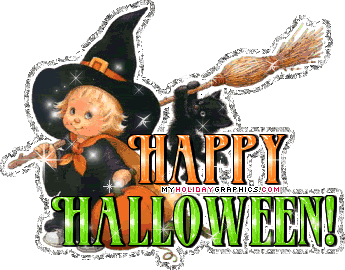 Cute Witch on Broom Pictures, Images and Photos