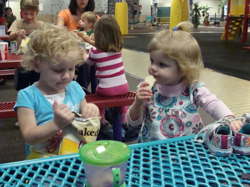 Autumn and Riley sharing.