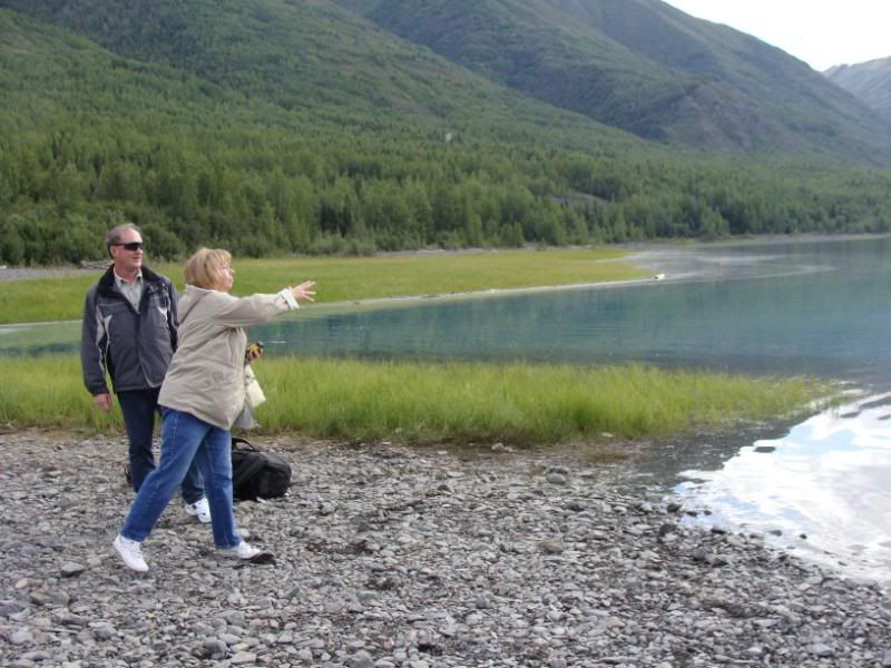 Phyllis "skipping" rocks