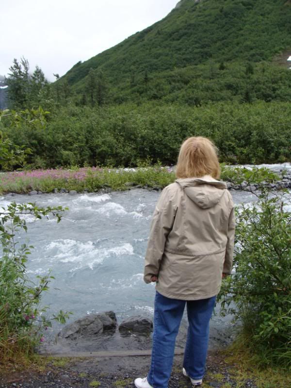 Phyllis watching the water