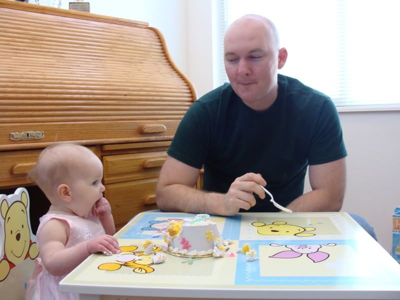 Sean and Autumn eating cake.