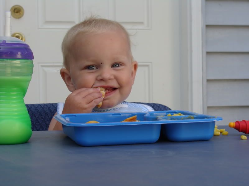 Autumn eating dinner