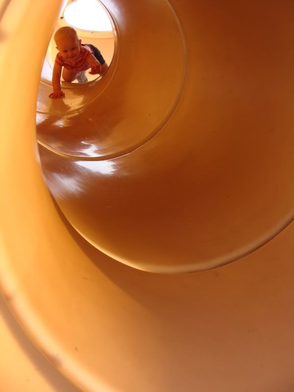 Going down the slide