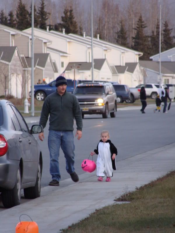 Trick or treating with Daddy.