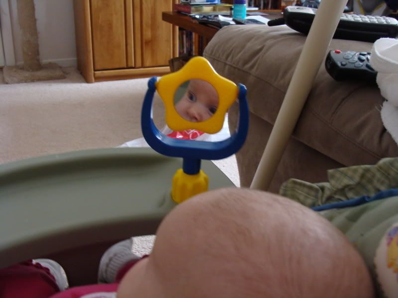 Looking in the mirror.