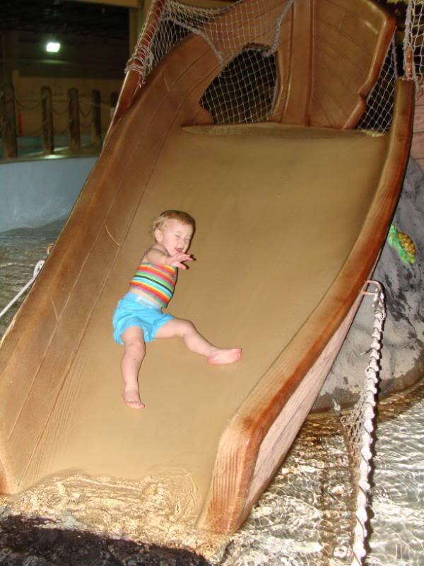Going down the slide