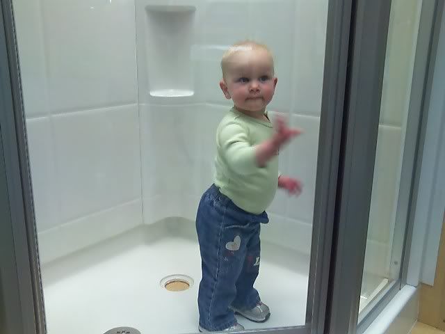 Trapped in the stall.