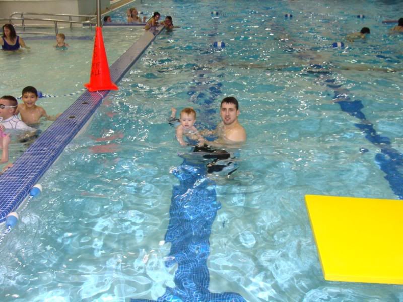 Dylan practicing swimming