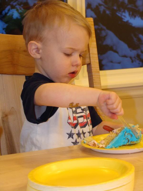 Dylan eating cake