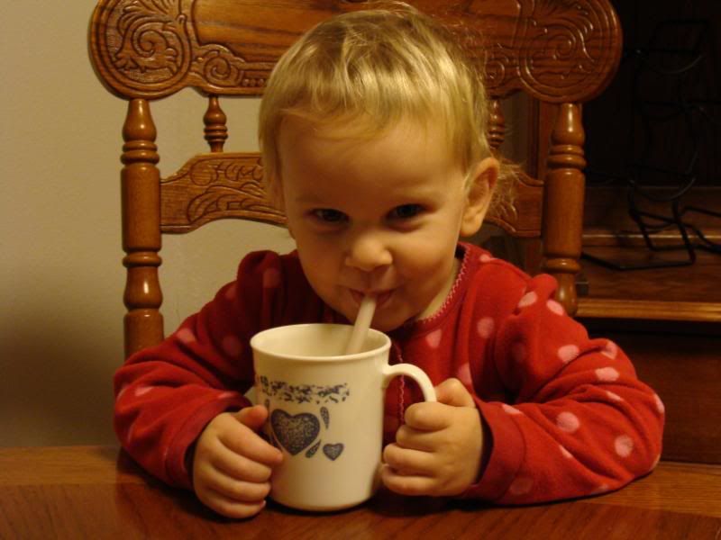 Drinking hot cocoa