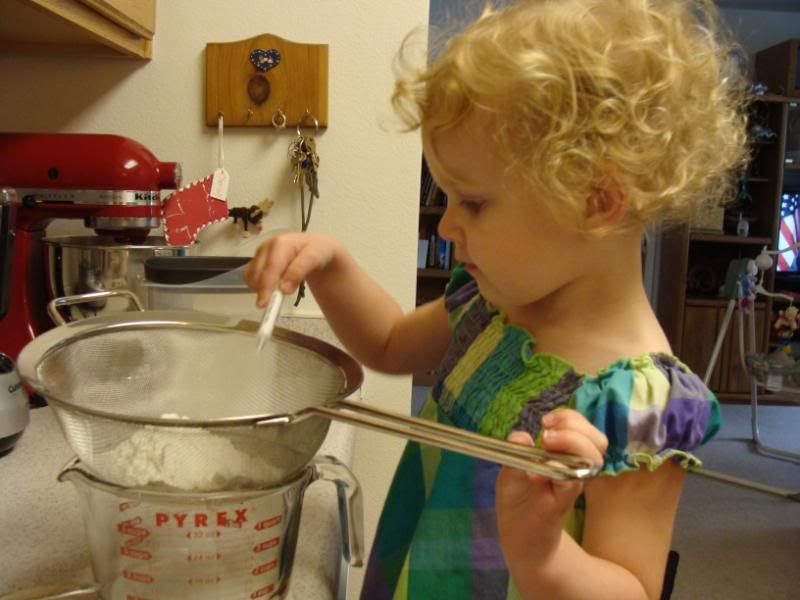 Sifting flour
