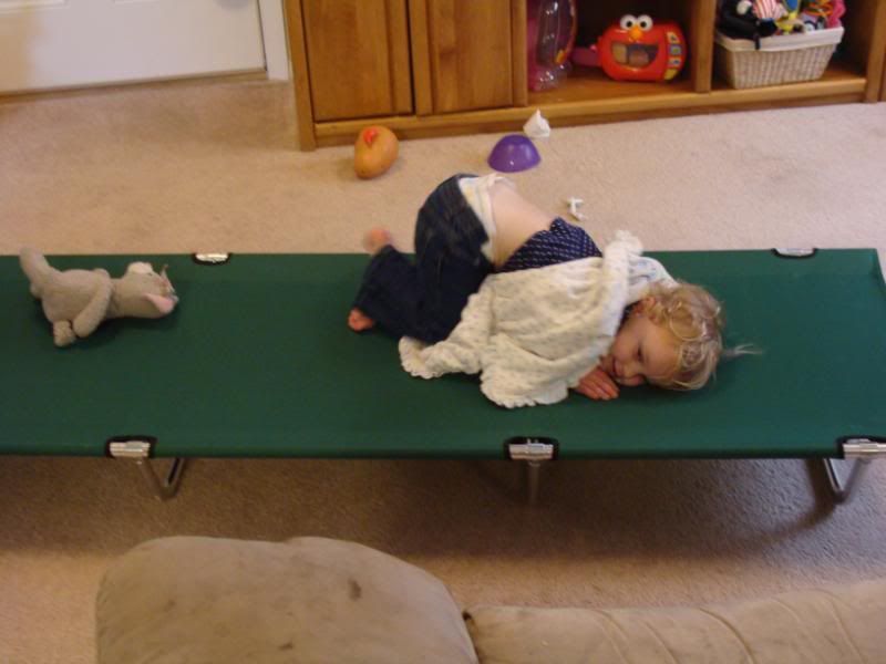 Autumn and Row on the cot