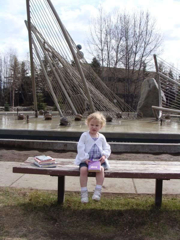 Autumn with her book