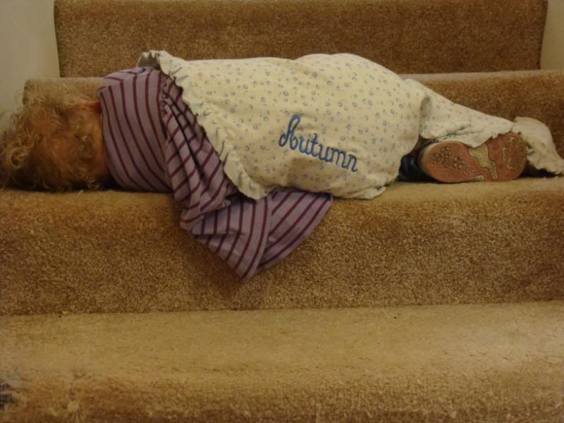 Nap on the stairs.