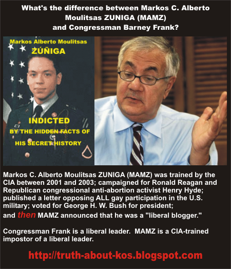 Difference between Markos C.Alberto Moulitsas Z&uacute;&ntilde;iga and U.S. Rep. Barney Frank