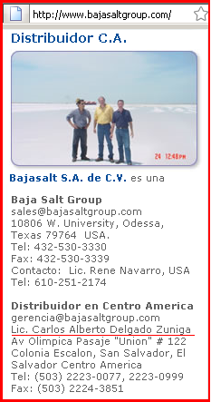 Baja Salt Group,Carlos Eduardo Delgado Zuniga,Markos C. Alberto Moulitsas ZÃ�Ã�IGA,CIA