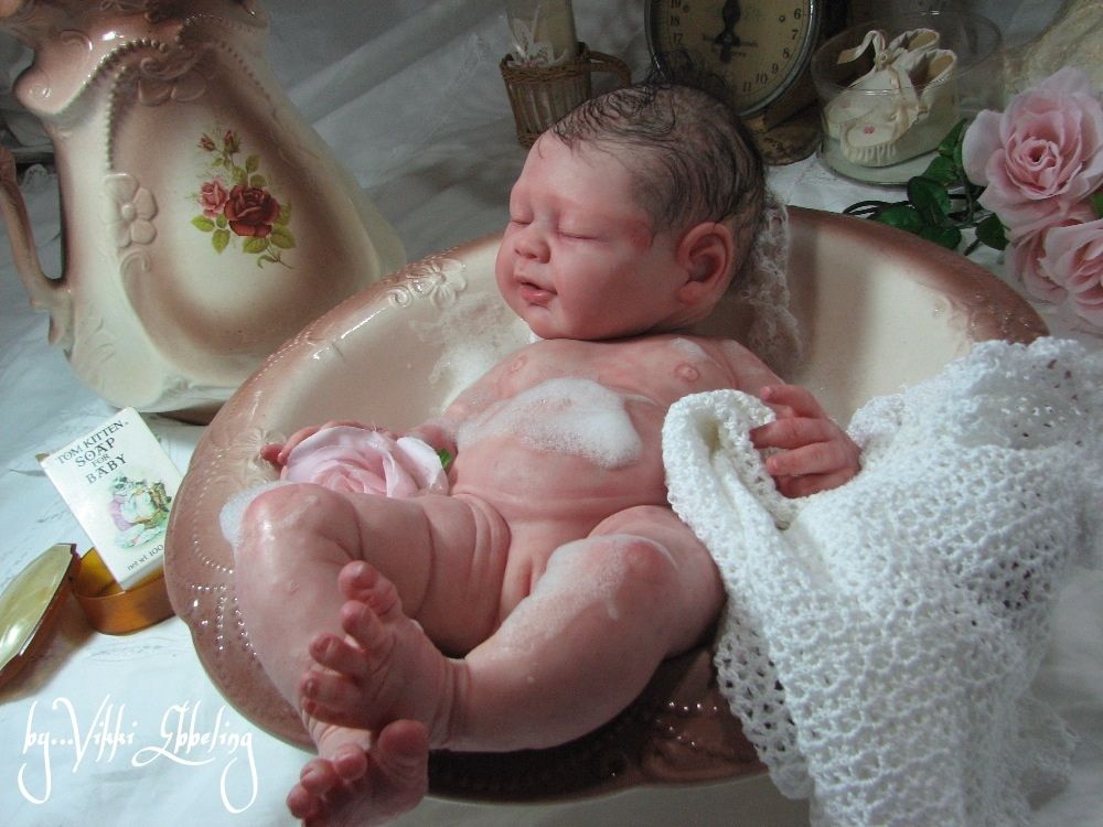 Full Body Solid Silicone Realistic Baby Doll Sculpted Reborn By Vikki