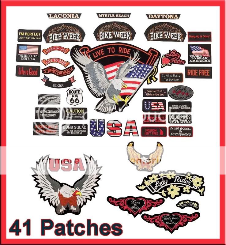   Lot 41 Embroidered Motorcycle Biker Patch NEW 024409395758  