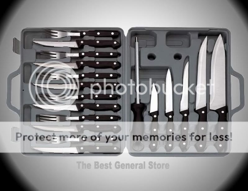 19pc Picnic Cutlery Set & Case Camping Kitchen RV NEW  
