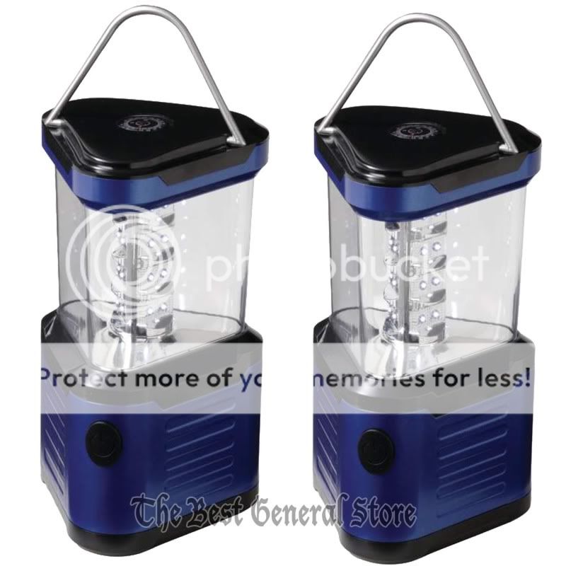 Blue 24 Bulb LED Camping Lantern Light Battery Operated Outdoor with